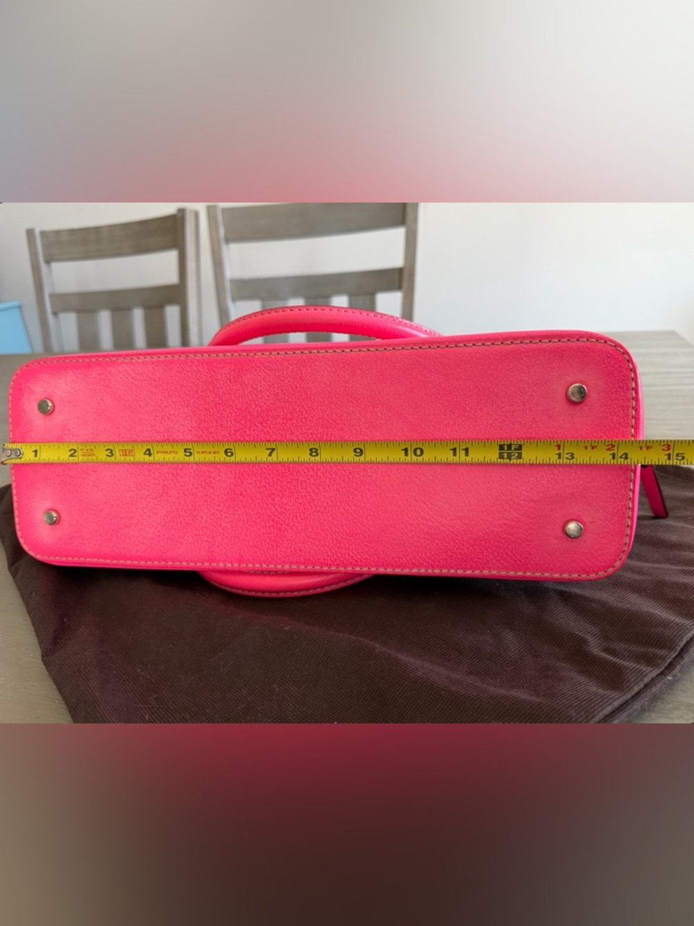 Kate Spade hot pink leather tote bag purse - Picture 14 of 16